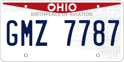 OH license plate GMZ7787