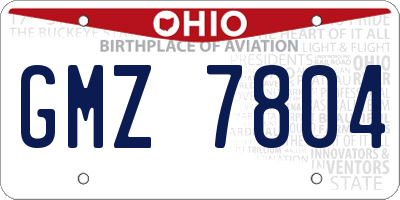 OH license plate GMZ7804