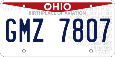 OH license plate GMZ7807