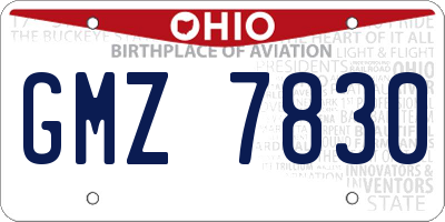 OH license plate GMZ7830