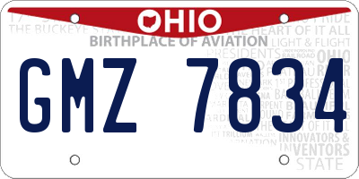 OH license plate GMZ7834