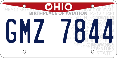 OH license plate GMZ7844