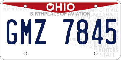 OH license plate GMZ7845