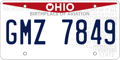 OH license plate GMZ7849