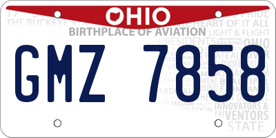 OH license plate GMZ7858