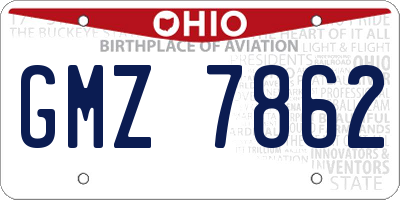 OH license plate GMZ7862