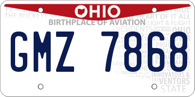 OH license plate GMZ7868