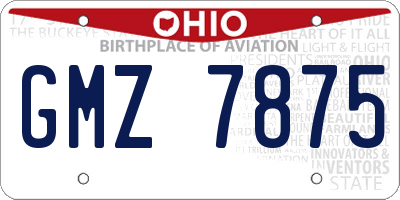 OH license plate GMZ7875