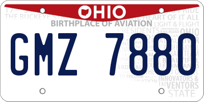 OH license plate GMZ7880