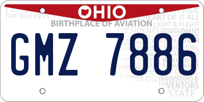 OH license plate GMZ7886
