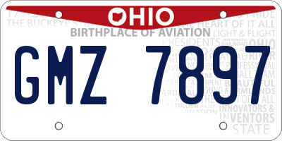 OH license plate GMZ7897