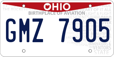 OH license plate GMZ7905