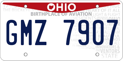 OH license plate GMZ7907
