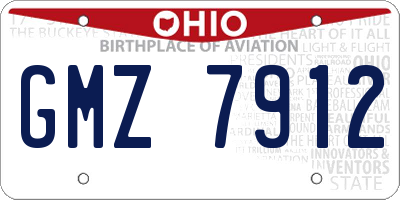OH license plate GMZ7912