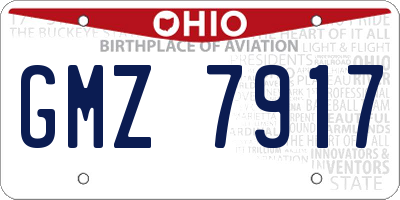 OH license plate GMZ7917
