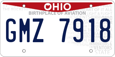 OH license plate GMZ7918