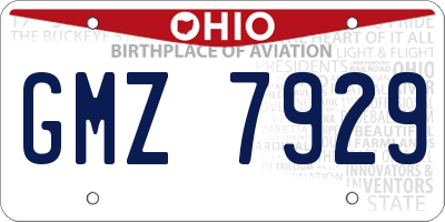 OH license plate GMZ7929