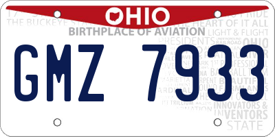 OH license plate GMZ7933