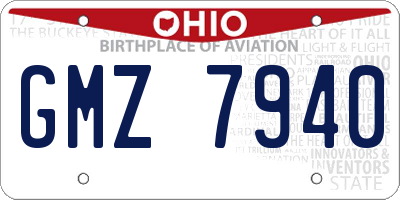 OH license plate GMZ7940