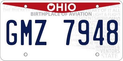 OH license plate GMZ7948