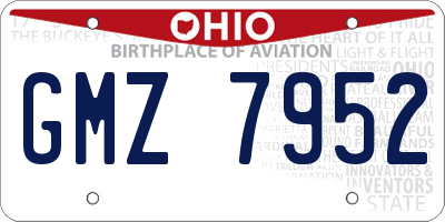 OH license plate GMZ7952