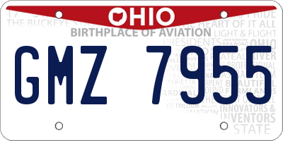 OH license plate GMZ7955