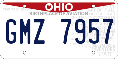 OH license plate GMZ7957
