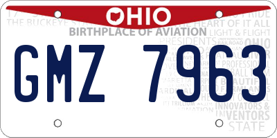 OH license plate GMZ7963
