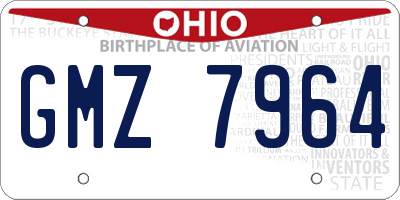 OH license plate GMZ7964