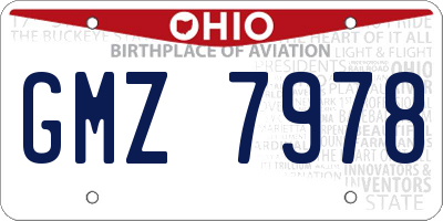 OH license plate GMZ7978