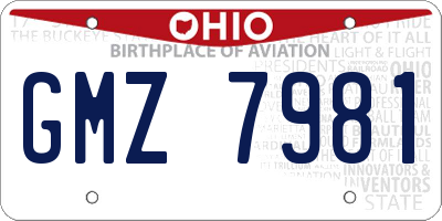 OH license plate GMZ7981