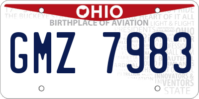 OH license plate GMZ7983