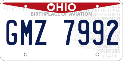 OH license plate GMZ7992