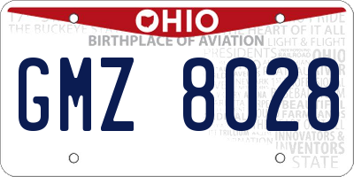OH license plate GMZ8028