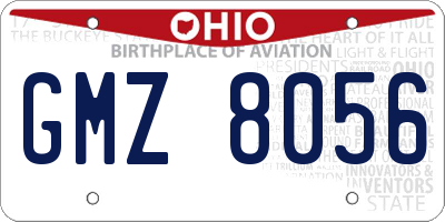 OH license plate GMZ8056