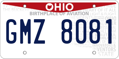 OH license plate GMZ8081