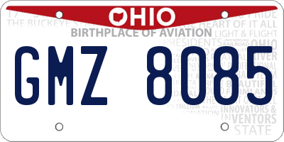 OH license plate GMZ8085