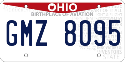 OH license plate GMZ8095