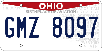 OH license plate GMZ8097