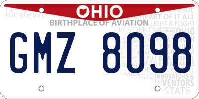 OH license plate GMZ8098
