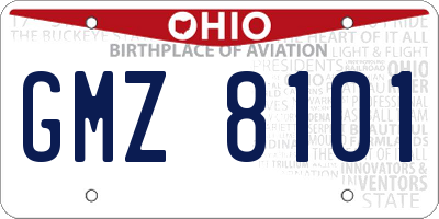 OH license plate GMZ8101