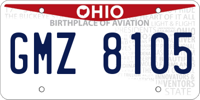 OH license plate GMZ8105