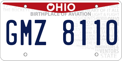 OH license plate GMZ8110
