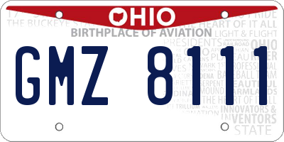 OH license plate GMZ8111