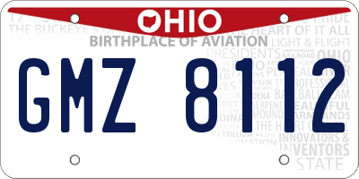 OH license plate GMZ8112