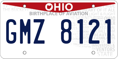 OH license plate GMZ8121