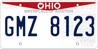 OH license plate GMZ8123