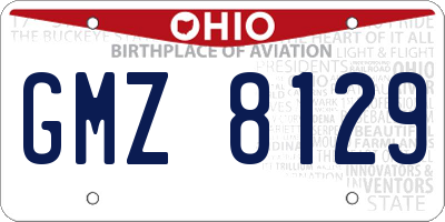 OH license plate GMZ8129