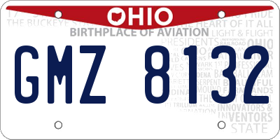 OH license plate GMZ8132