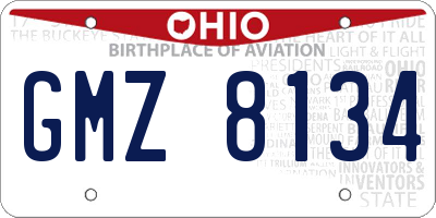 OH license plate GMZ8134